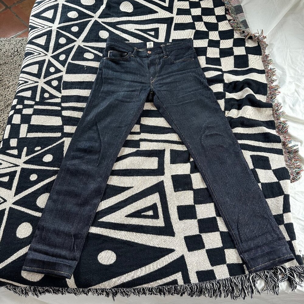 hiroshi kato "Pen Slim" Indigo Black Raw 14oz Selvedge jeans size 32